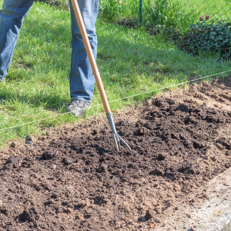Beet bepflanzen im April Schritt 1: Umgraben