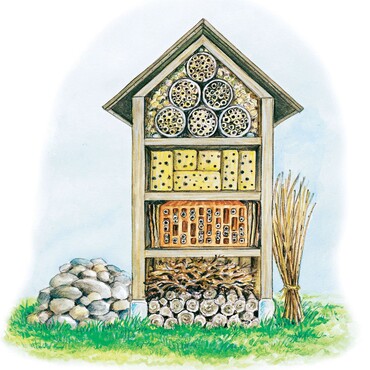 Gezeichnetes Wildbienenhotel