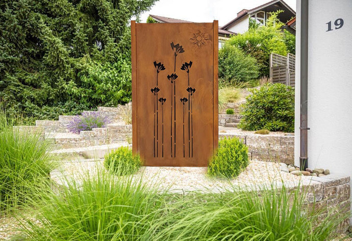 Sichtschutzelement aus Corten-Stahl