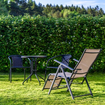 Garten mit Sichtschutzhecke