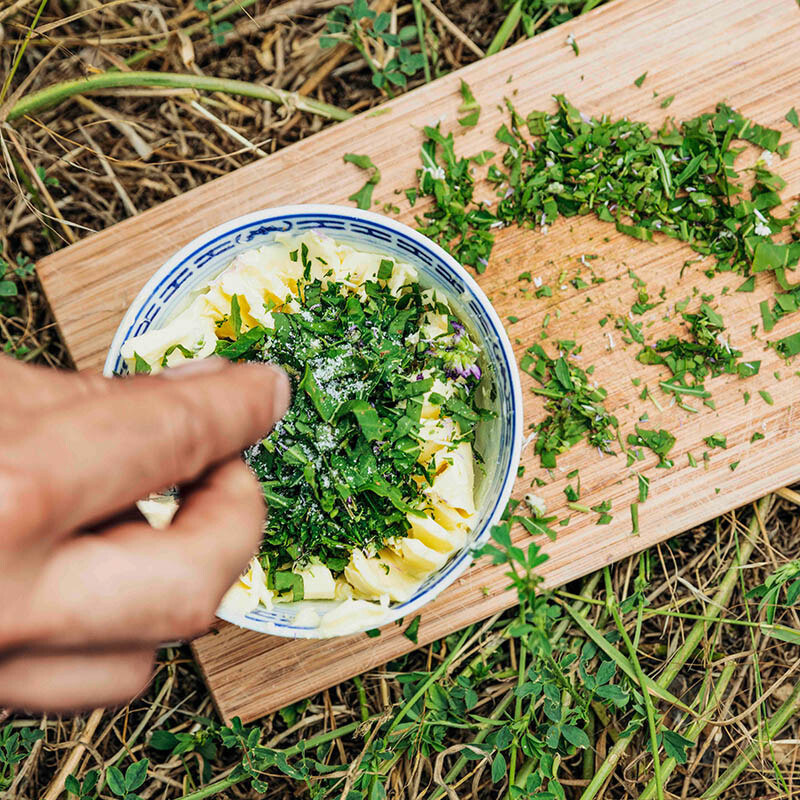 Selbstgemachte Wiesen-Kräuterbutter