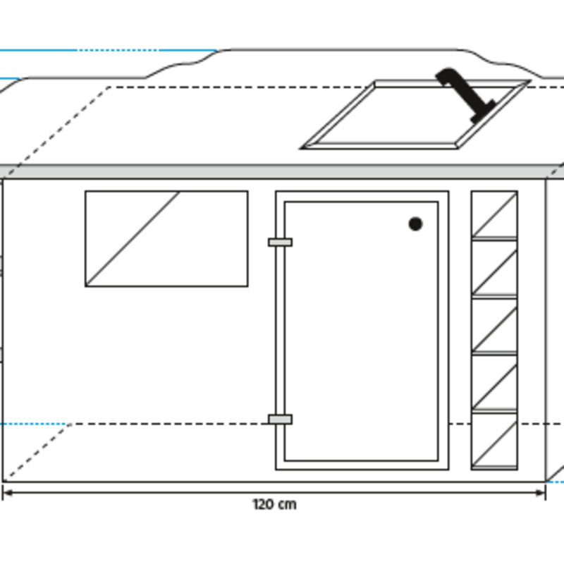 Zeichnung DIY-Camper Küche mit Spüle
