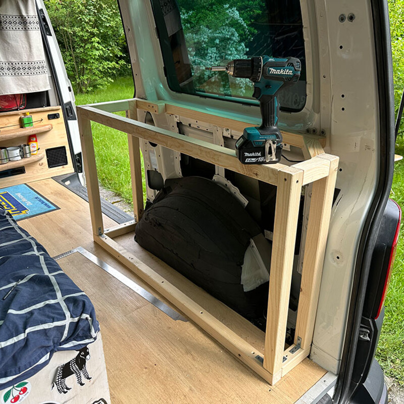 Rahmenkontruktion in einem Camper-Van