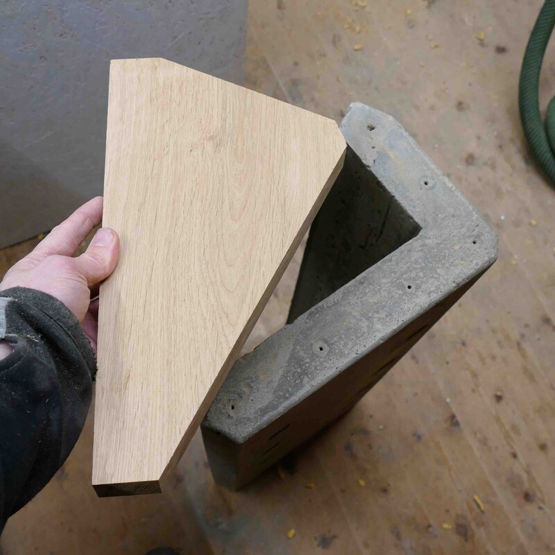 Anpassung Deckel an Beton-Rohling