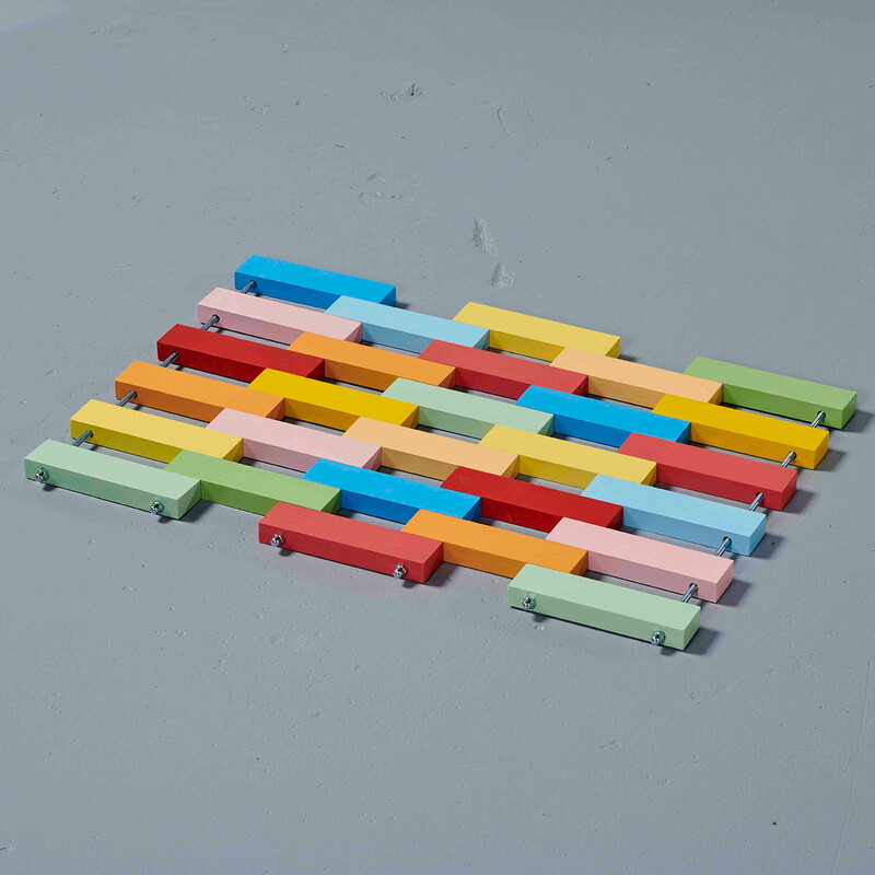 Fertige DIY-Fußmatte aus Holz