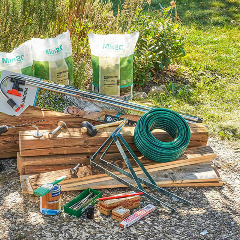 Material auf Terrasse