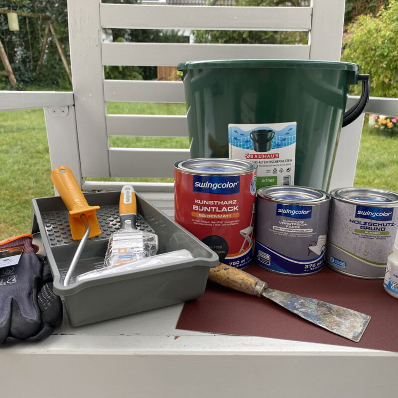 Material f&uuml;r Auffrischen von Gartenst&uuml;hlen