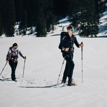 Schneeschuhwanderer in Aktion