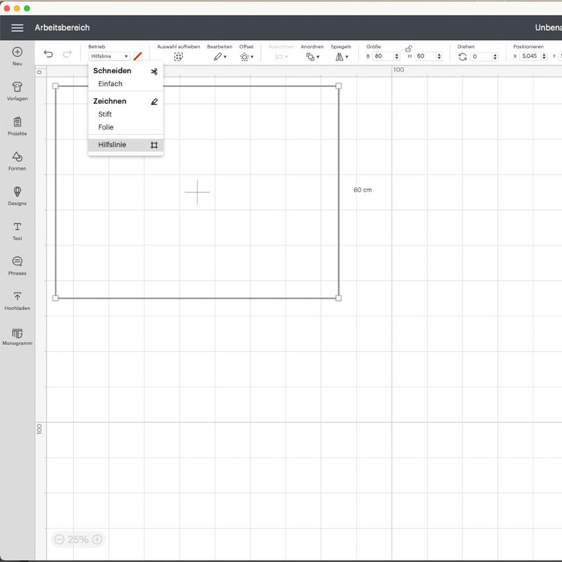 Neues Projekt in der Software erstellen