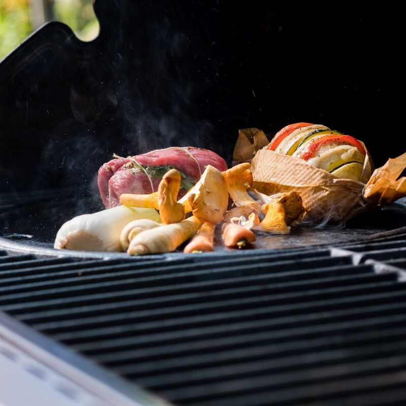 Gemüse und Pfifferlinge anbraten bzw. grillen