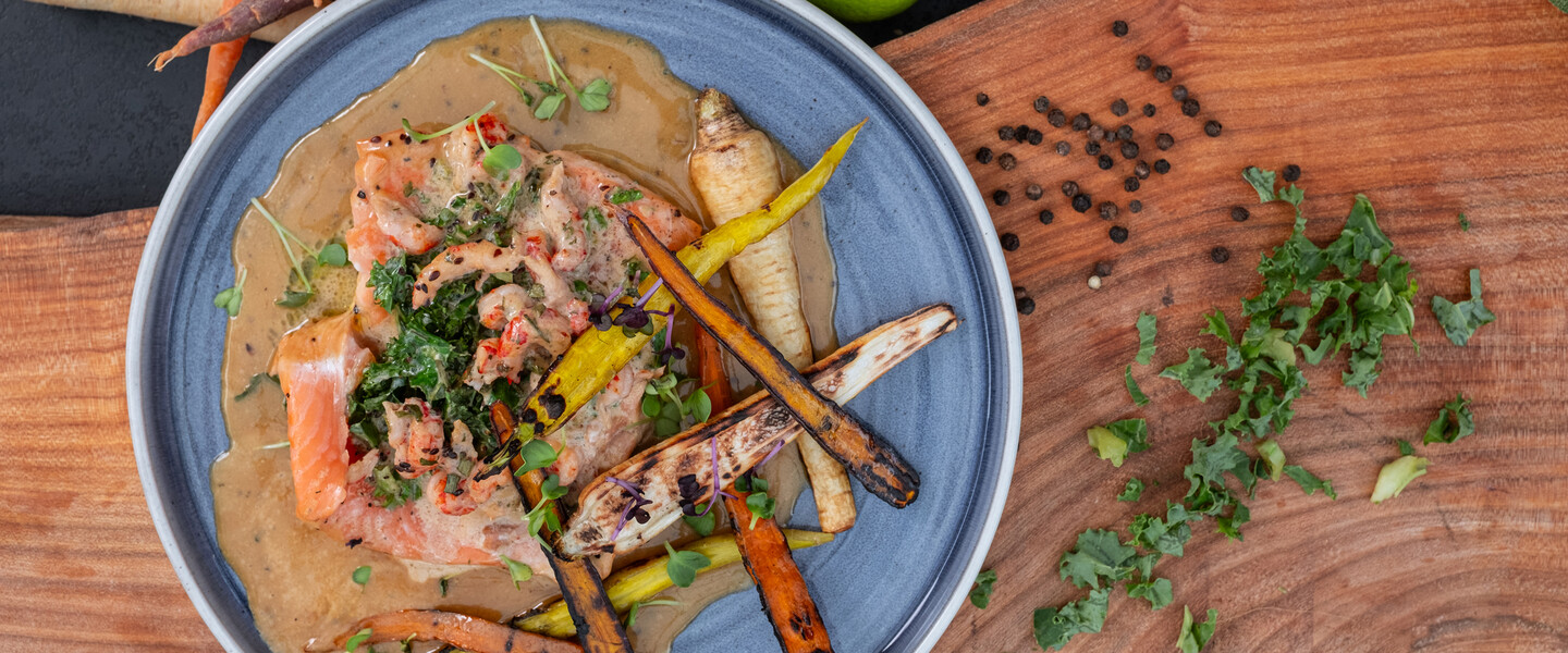 gegrilltes Lachs Cordon Bleu