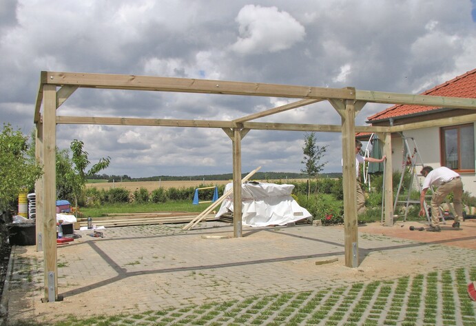 Aufbau eines Carports