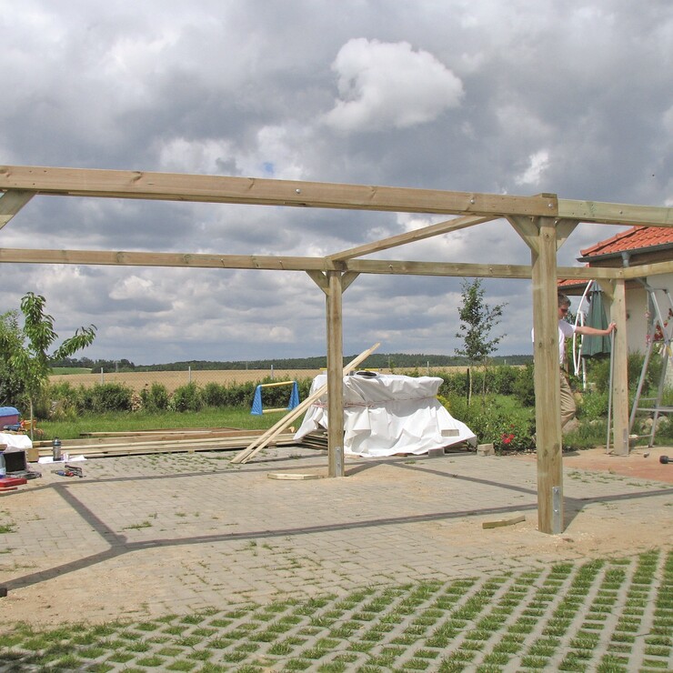 Aufbau eines Carports