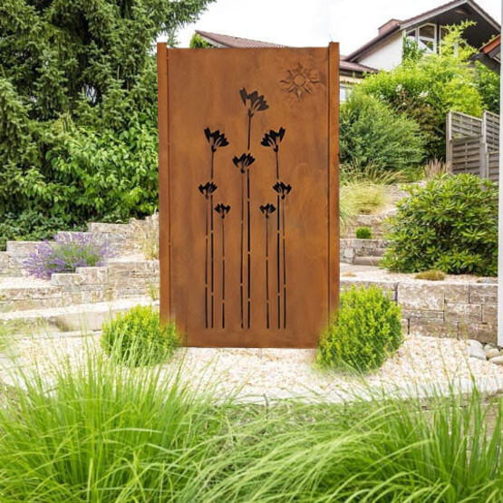 Sichtschutzelement aus Corten-Stahl