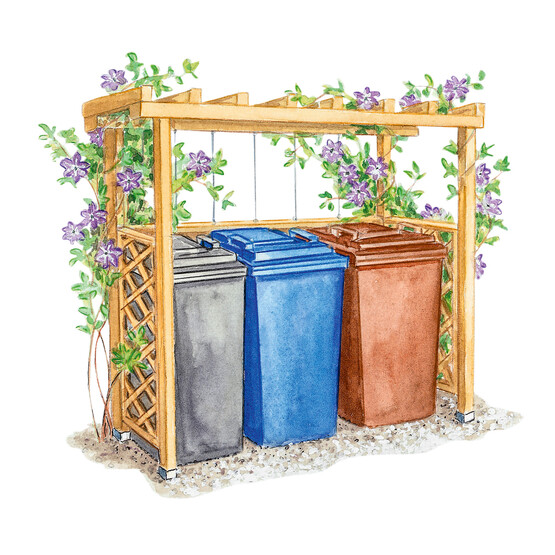 Mülltonnen verstecken mit Pflanzen