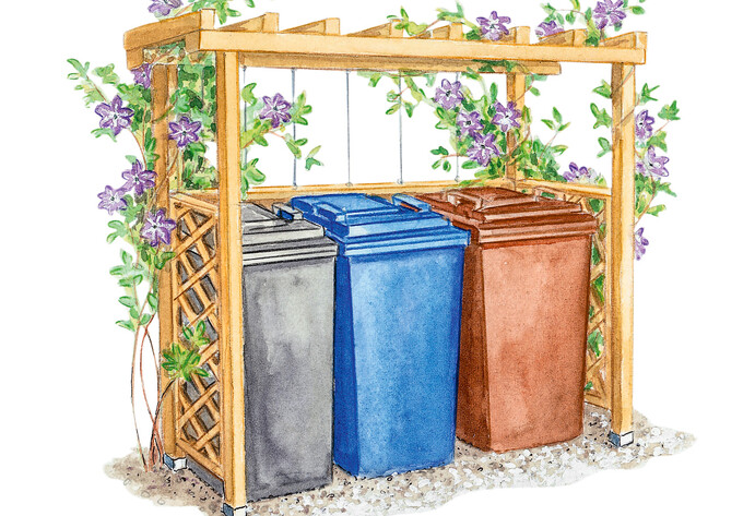 Mülltonnen verstecken mit Pflanzen