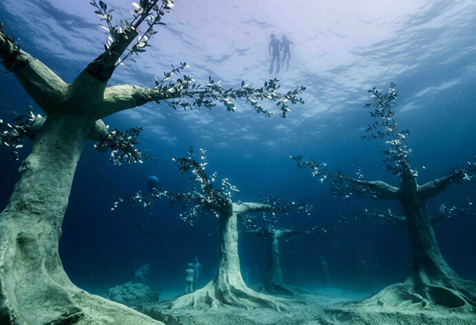 Bäume im Unterwassermuseum von Musan