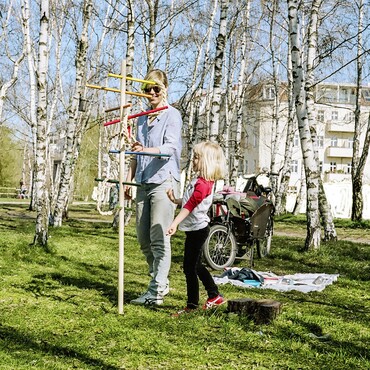 Ringwurfspiel in Benutzung