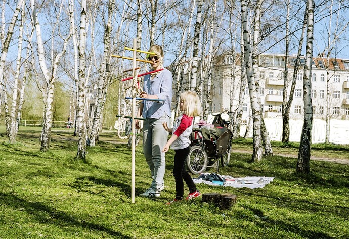 Ringwurfspiel in Benutzung