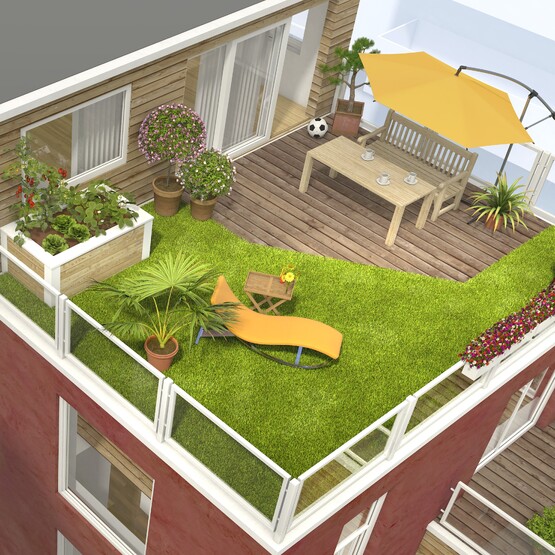 Gr&uuml;ne Dachterrasse