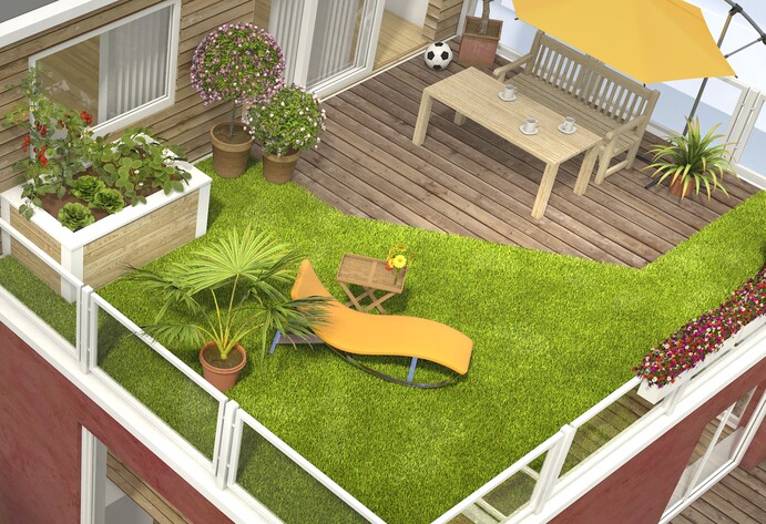 Gr&uuml;ne Dachterrasse