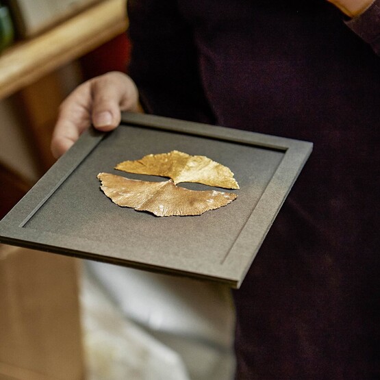 Gingkoblatt vergoldet