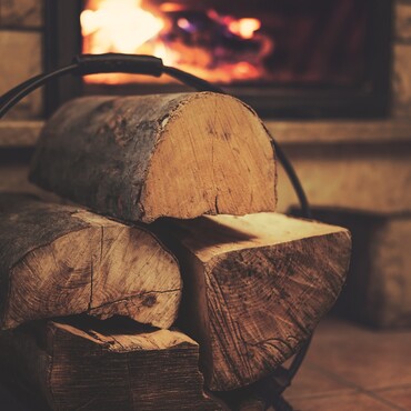 Kaminfeuer mit Holz