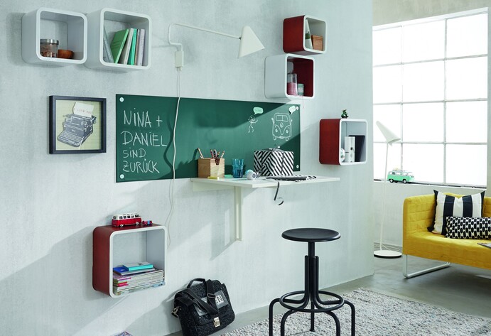 Tafelfolie an der Wand