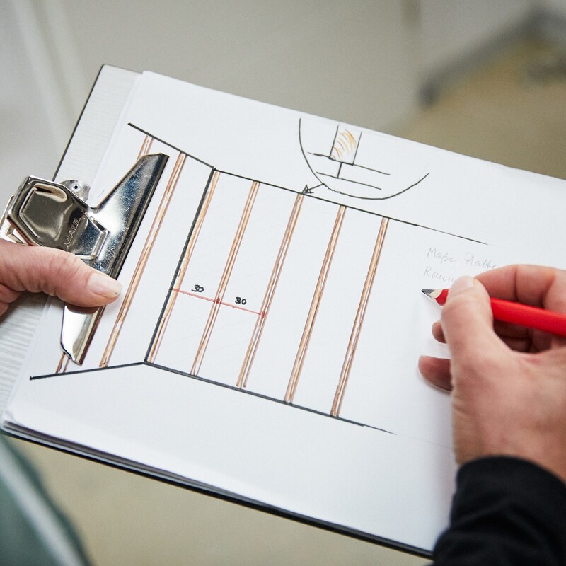 Bauhaus Workshop - Wandverkleidung mit Gipskartonplatten: Planung der Wand mittels Skizze