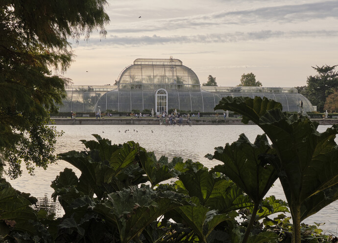 Großes Gewächshaus in Kew Gardens von außen