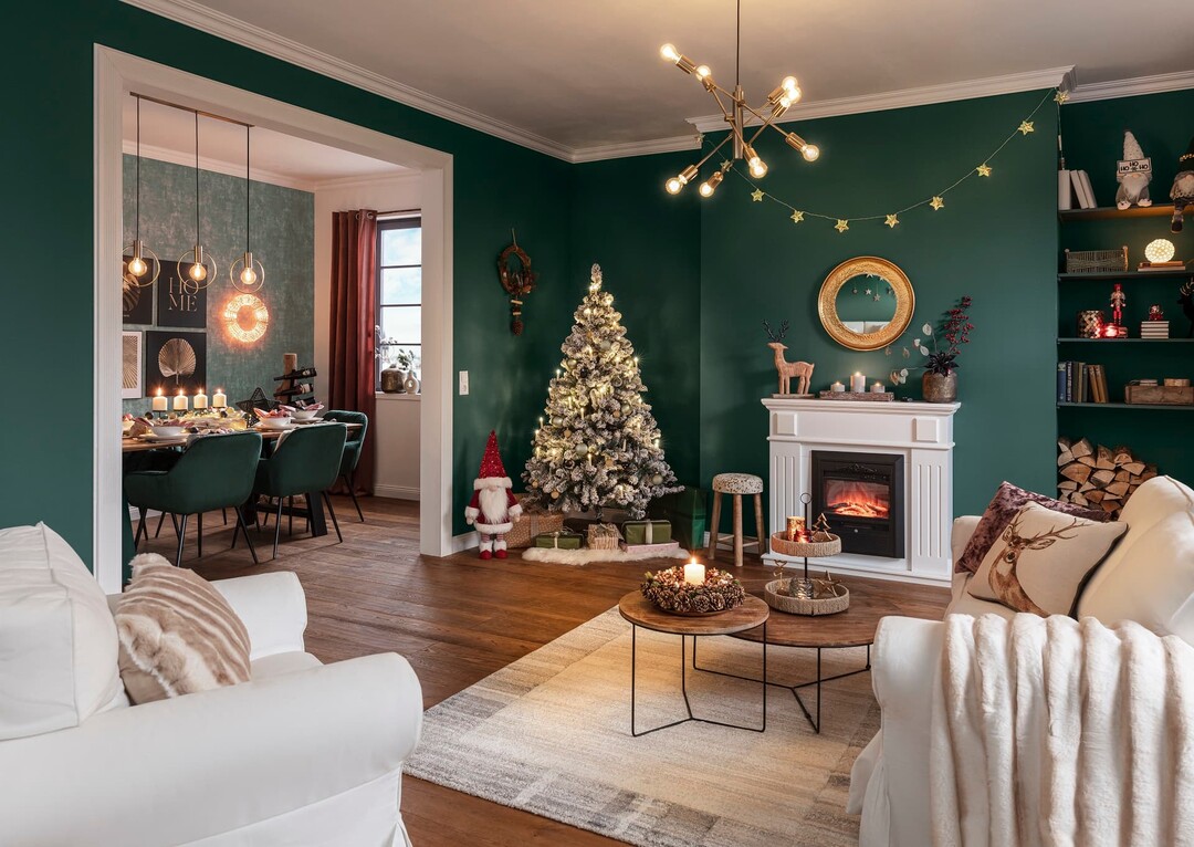 Weihnachten in Wohnräumen mit einer Extraportion Luxus